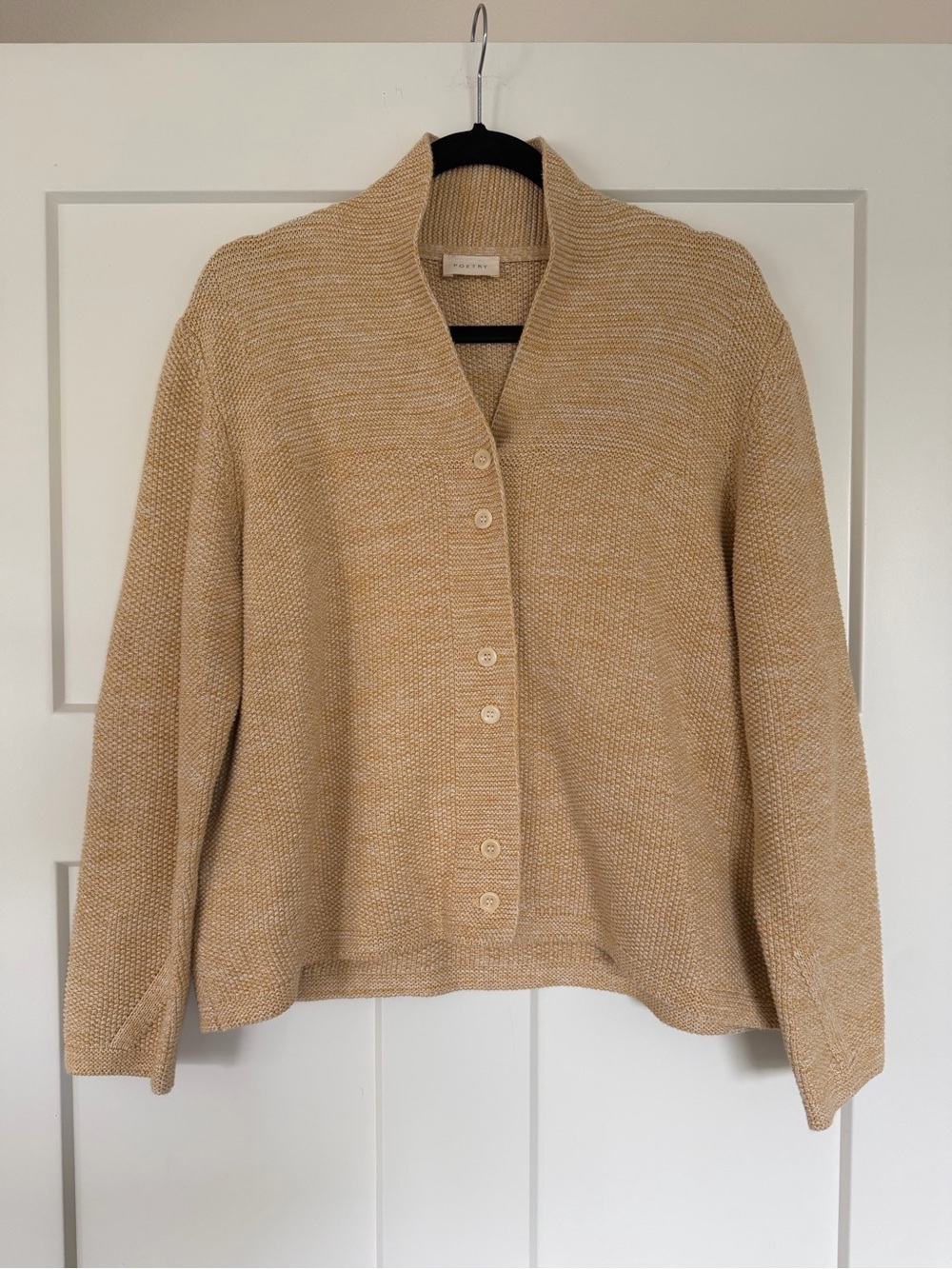 Poetry Organic Cotton Button-Front Knit Cardigan Sweater